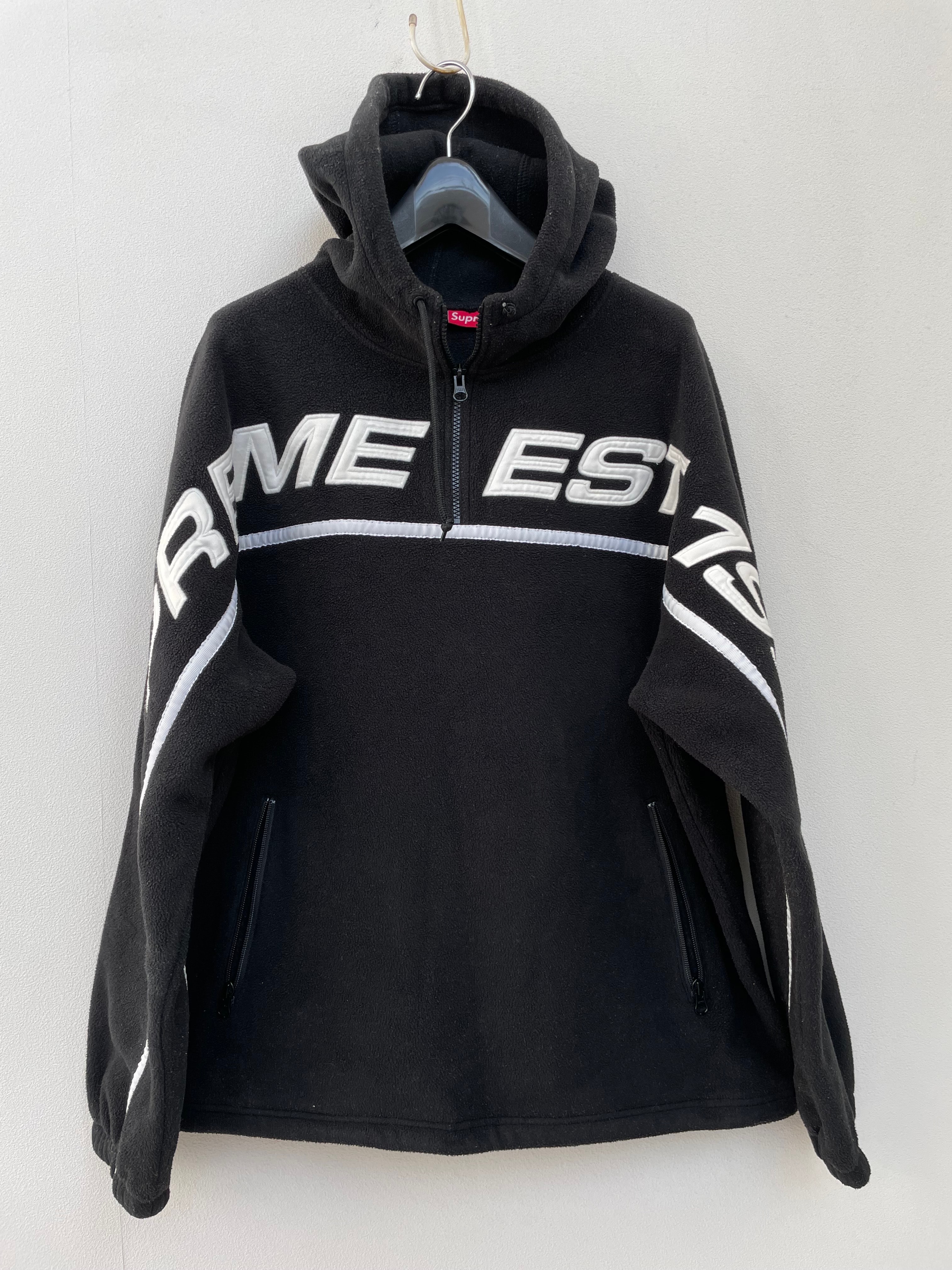 Supreme Polartec® Half Zip Hooded Sweatshirt "Black"