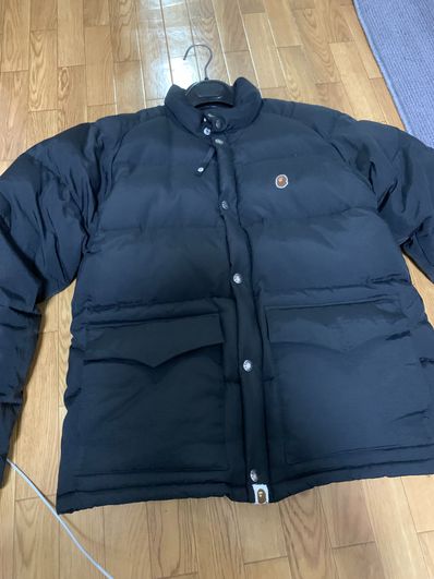 A BATHING APE Leather Classic Down Jacket "Brown"