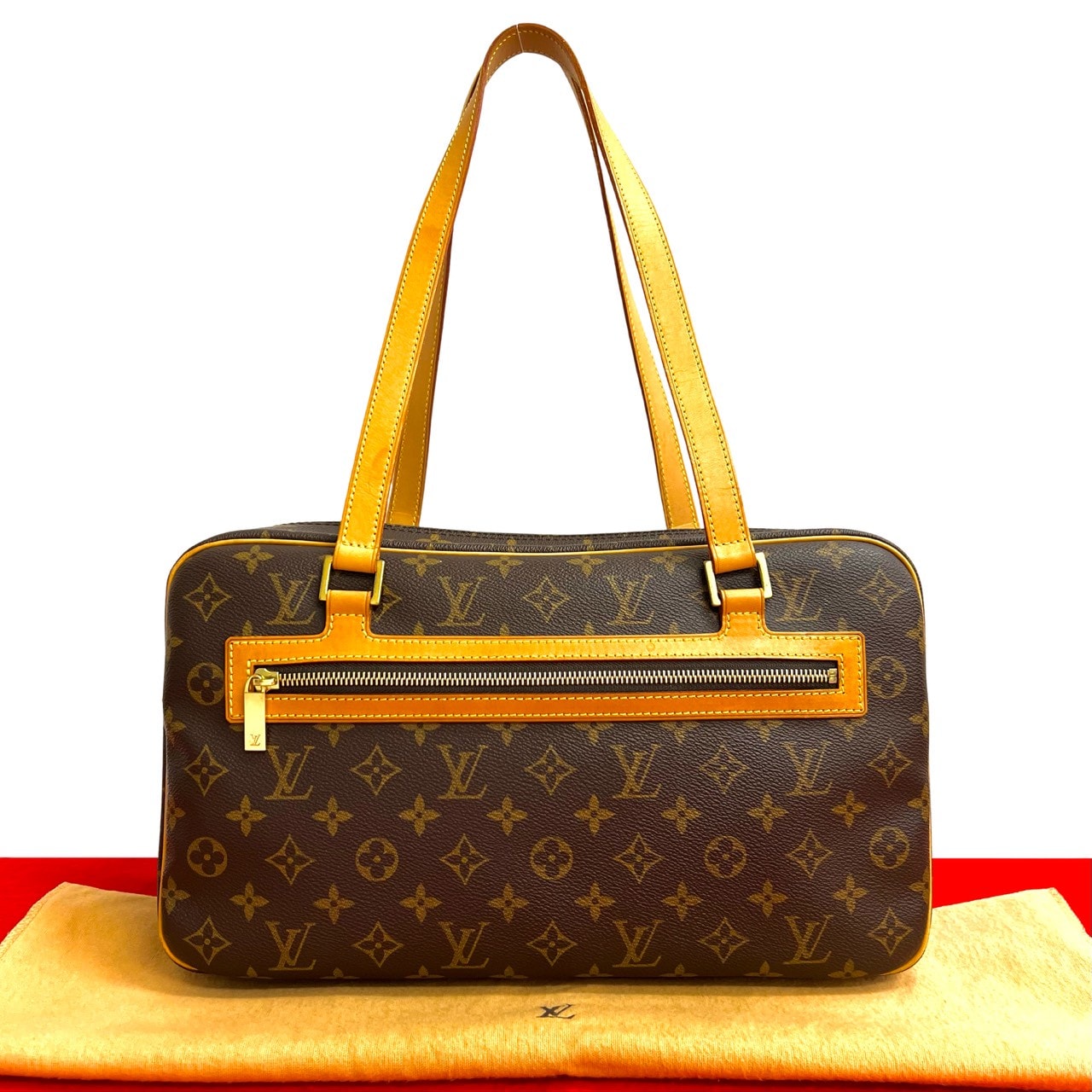 LOUIS VUITTON ルイヴィトン シテ GM モノグラム レザー PVC トートバッグ ブラウン
 41343