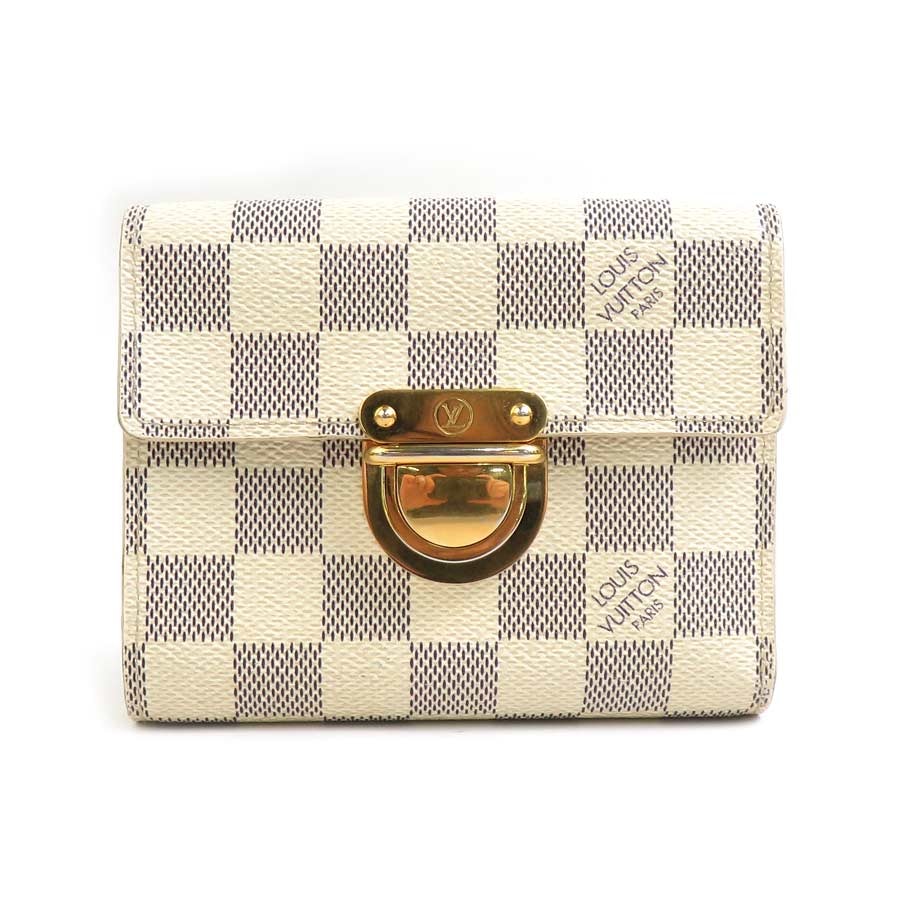 ルイ ヴィトン LOUIS VUITTON 二つ折り財布 ダミエ アズール ポルトフォイユ コアラ ダミエアズールキャンバス アイボリー ユニセックス N60013【中古】 r10462a
