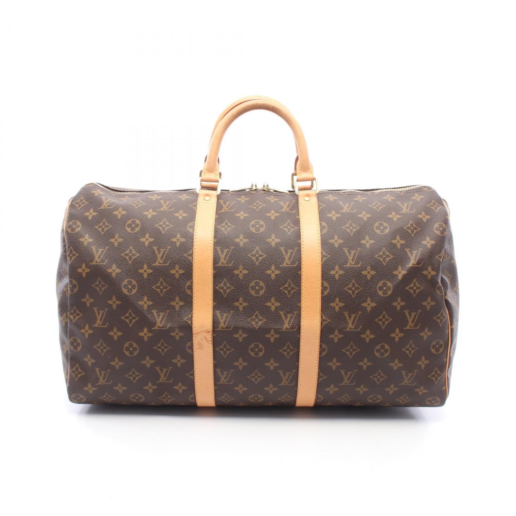ルイ・ヴィトン LOUIS VUITTON キーポル50 ボストンバッグ バッグ PVCコーティングキャンバス レザー モノグラム メンズ レディース ブラウン系 M41426 【中古】