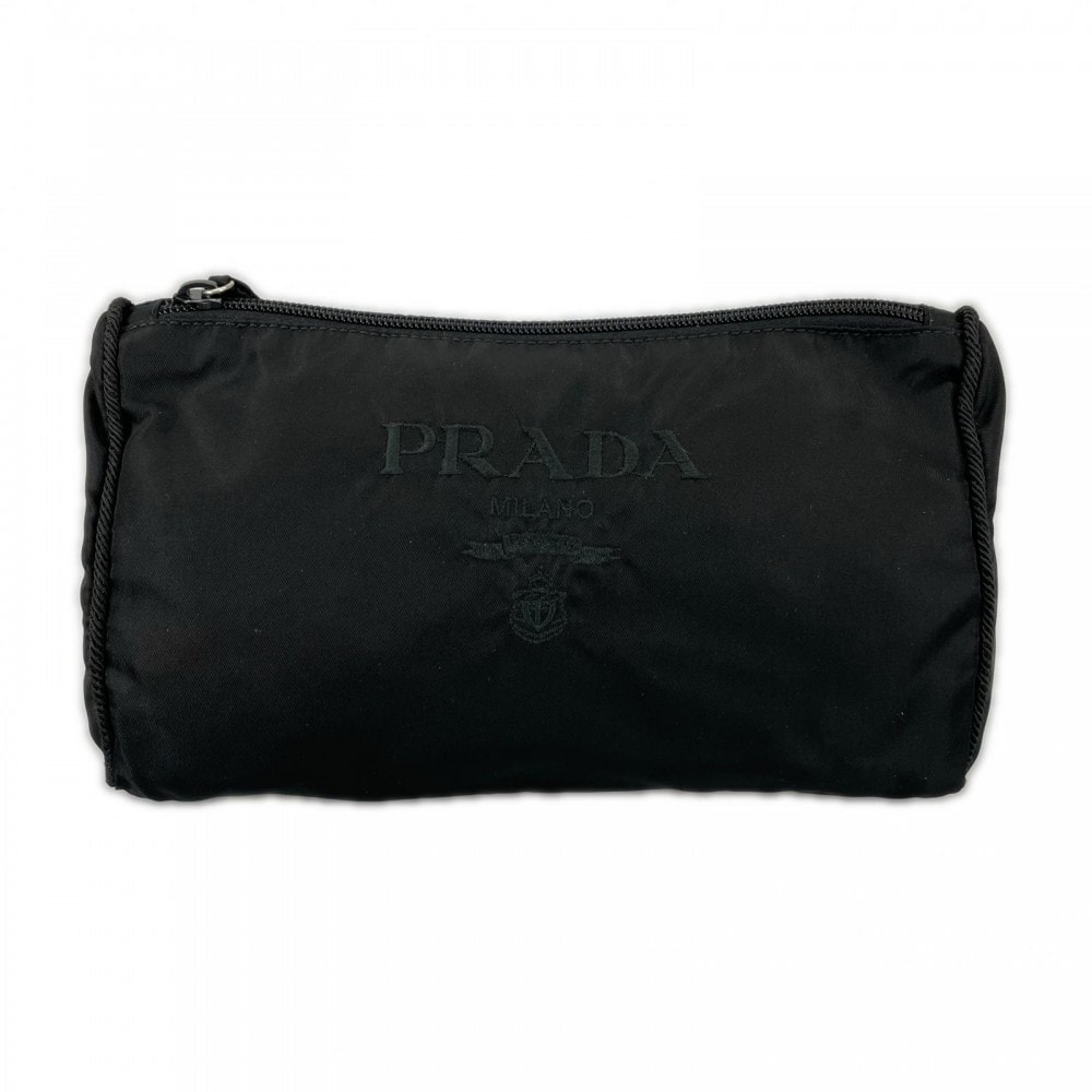 PRADA プラダ ポーチ  ナイロン   ブラック 黒 その他金具 レディース【中古品】