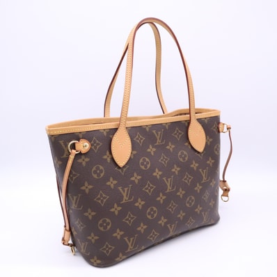 美品 LOUIS VUITTON ルイ・ヴィトン モノグラム ネヴァーフルPM M41000 ハンドバッグ ブラウン ベージュ コーティングキャンバス レザー レディース