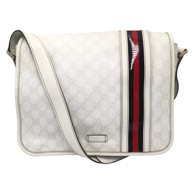 GUCCI グッチ シェリーライン ホワイト レザー ショルダーバッグ メッセンジャーバッグ 男女兼用 505588 【中古】