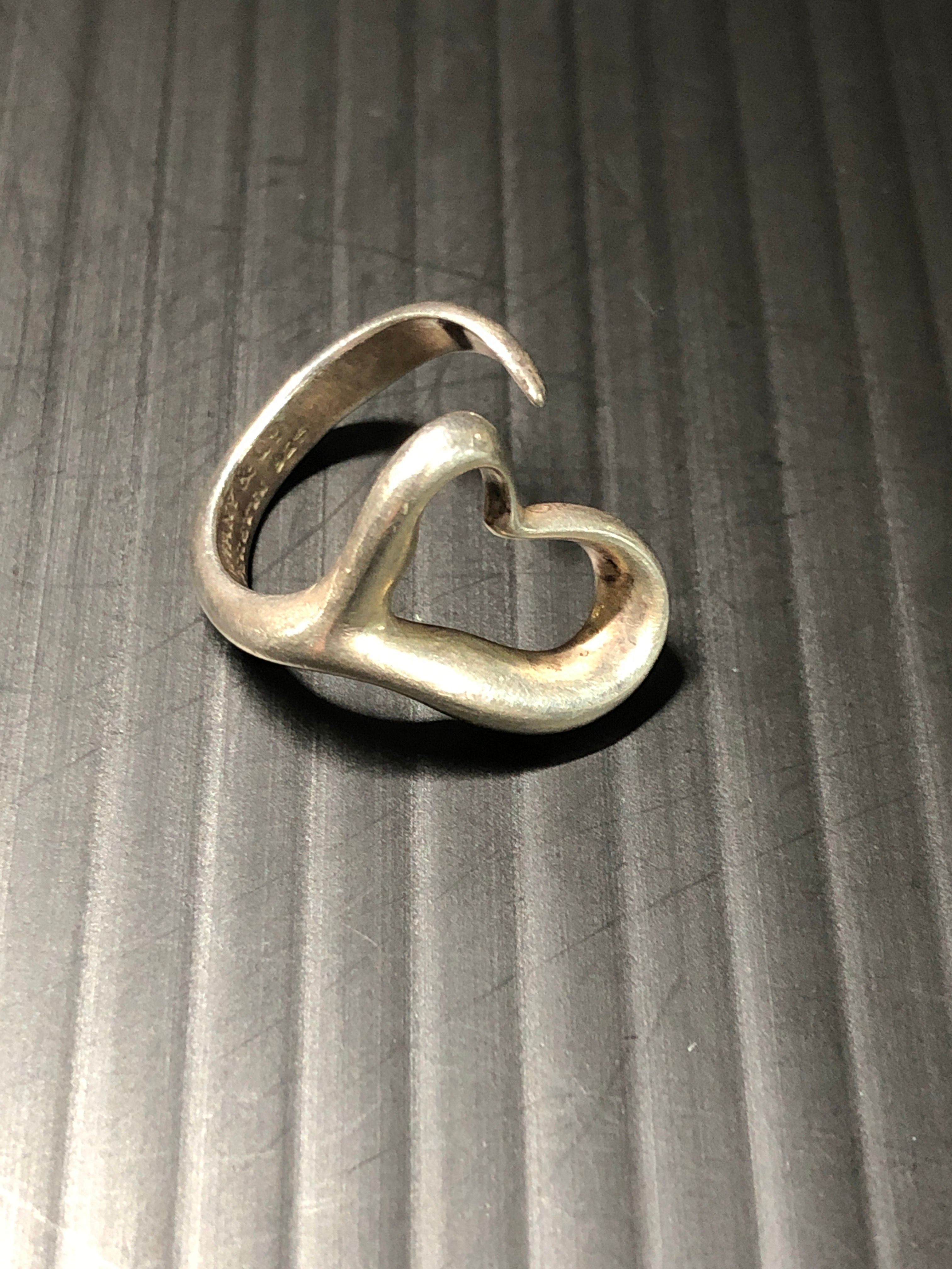 Tiffany & Co. Elsa Peretti Open Heart Ring "Sterling Silver"