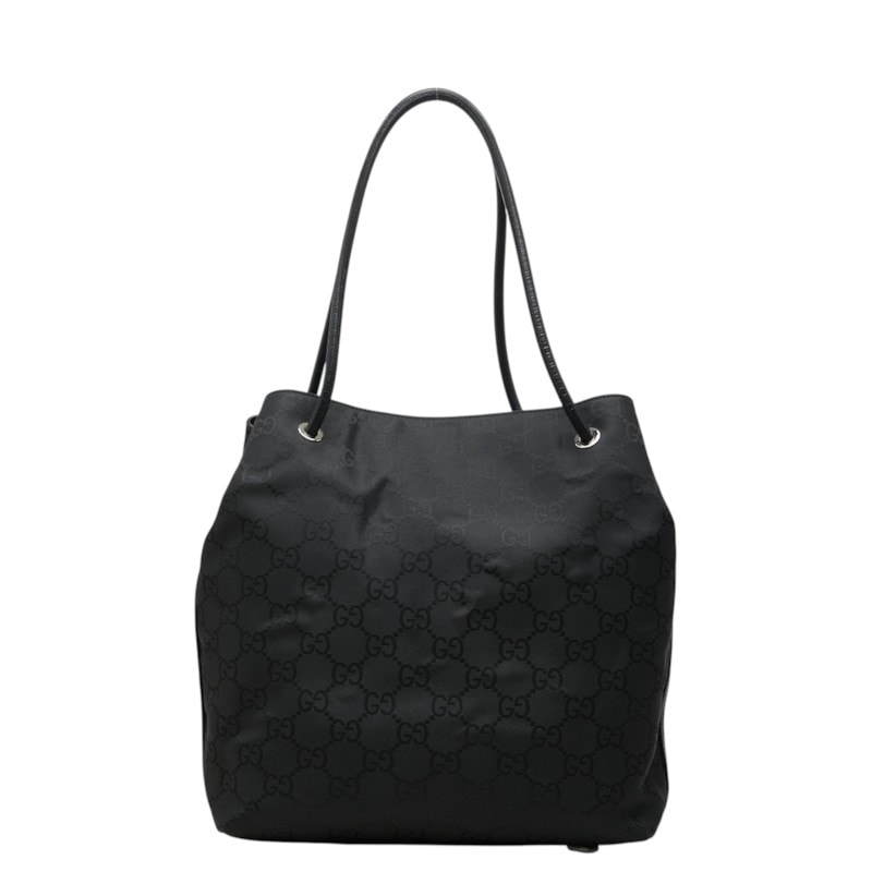 グッチ GGナイロン トートバッグ ショルダーバッグ 152279 ブラック ナイロン レザー レディース GUCCI 中古