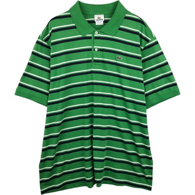 古着 ラコステ LACOSTE フランス企画 マルチボーダー 半袖 ポロシャツ 8 メンズXXL相当/eaa622945