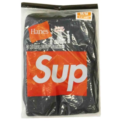 Supreme シュプリーム 21SS ×Hanes ヘインズ Tagless Tank 3Pack タグレス タンクトップ 3枚セット ブラック系 M【極上美品】【中古】