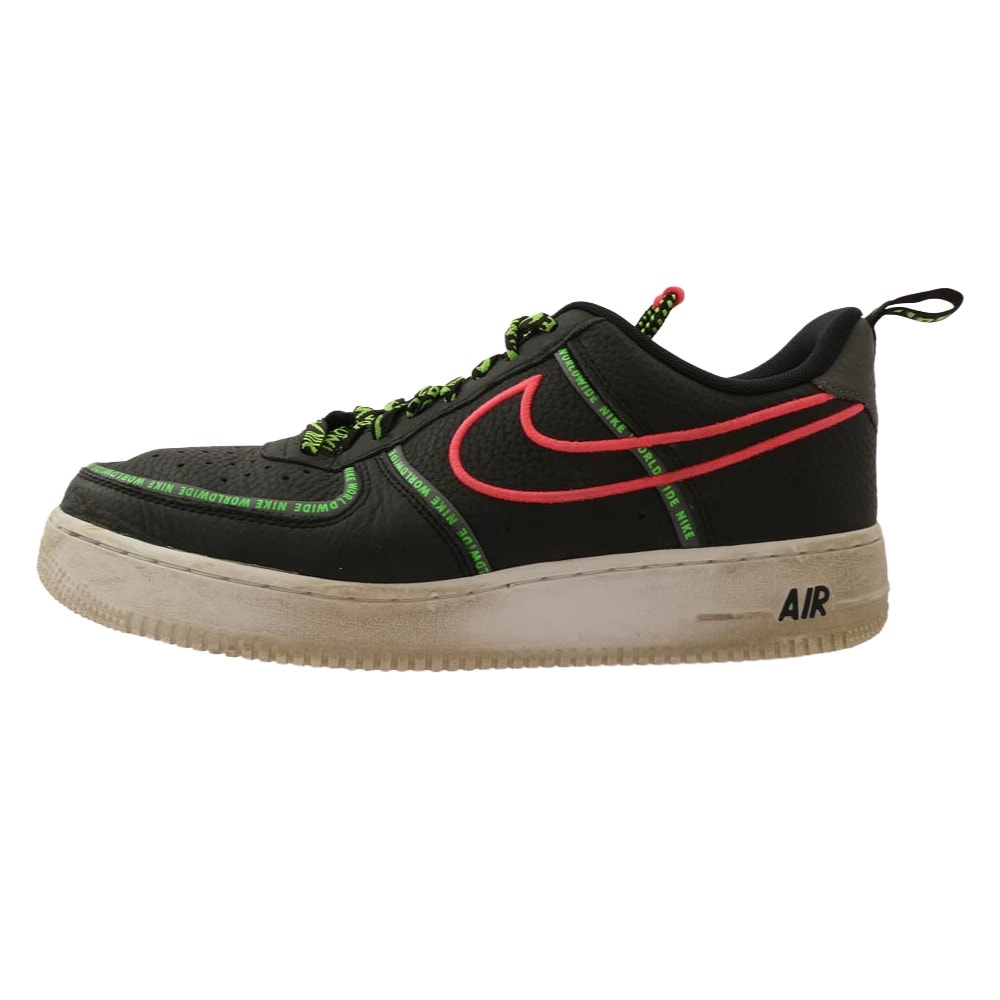 NIKE ナイキ スニーカー CK7213-001 Air Force 1 Low '07 World Wide エアフォース1 ロー '07 ワールドワイド スニーカー ブラック系 グリーン系 ピンク系 29cm【中古】