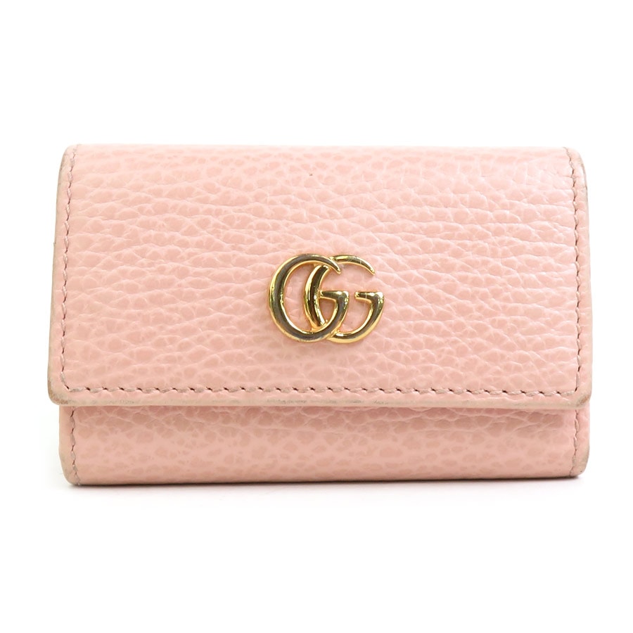 グッチ GUCCI キーケース GGマーモント レザー ピンク レディース 456118【中古】 h30425j