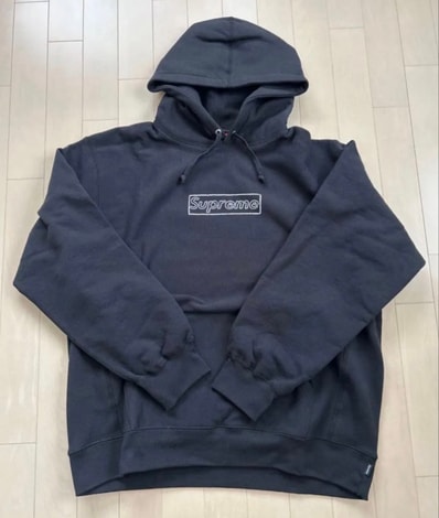 Supreme x KAWS Chalk Logo Hooded Sweatshirt "Black"(2021)