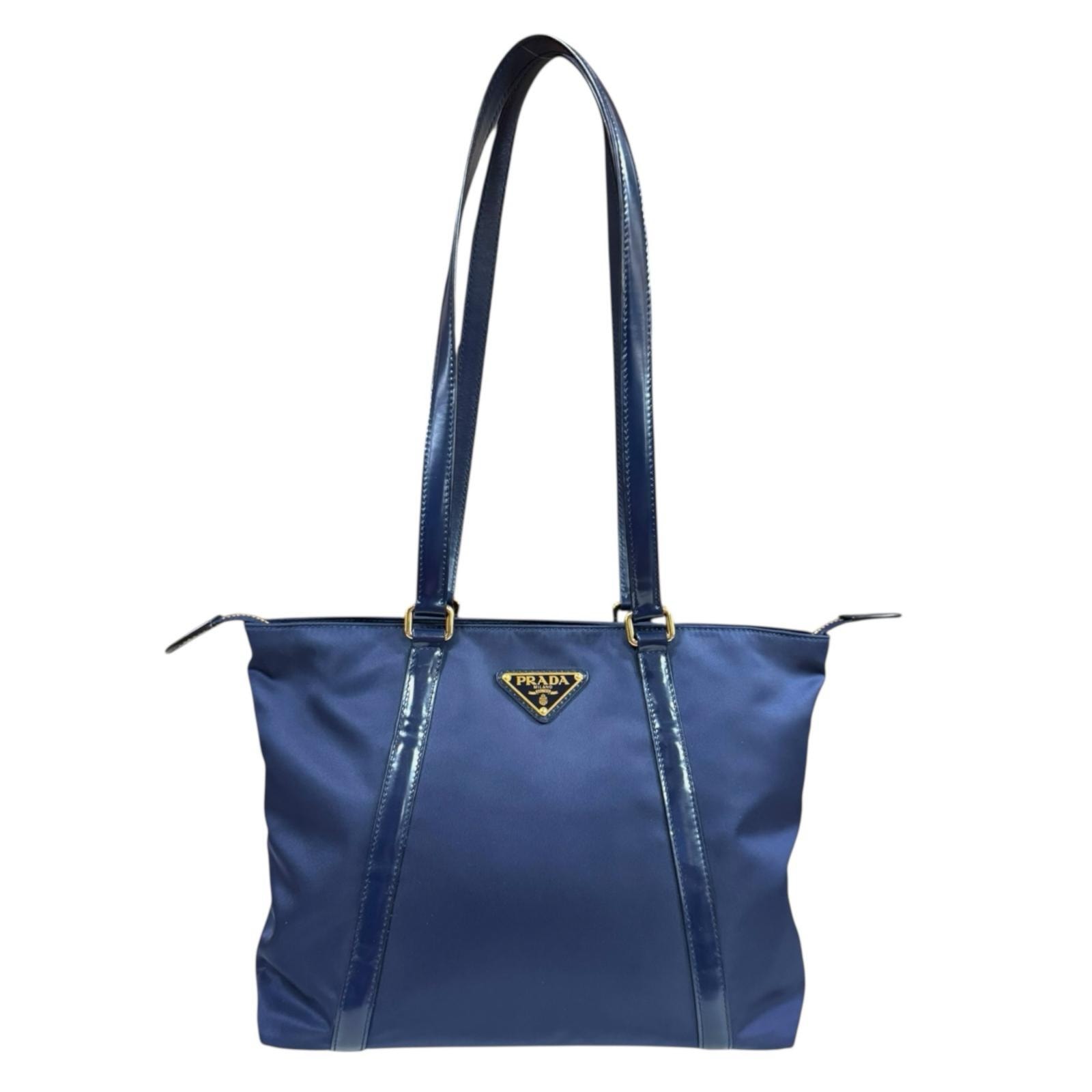 プラダ トートバッグ ナイロン 1BG290 ネイビー レディース PRADA  中古