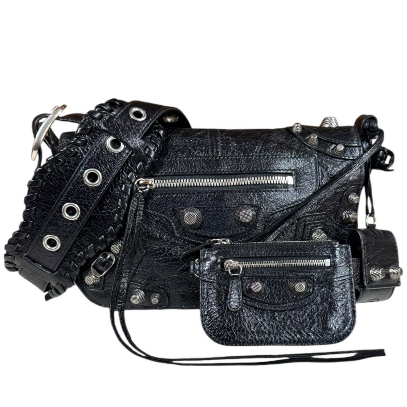 バレンシアガ ル・カゴール フラップバッグ  ショルダーバッグ ブラック ユニセックス BALENCIAGA  中古