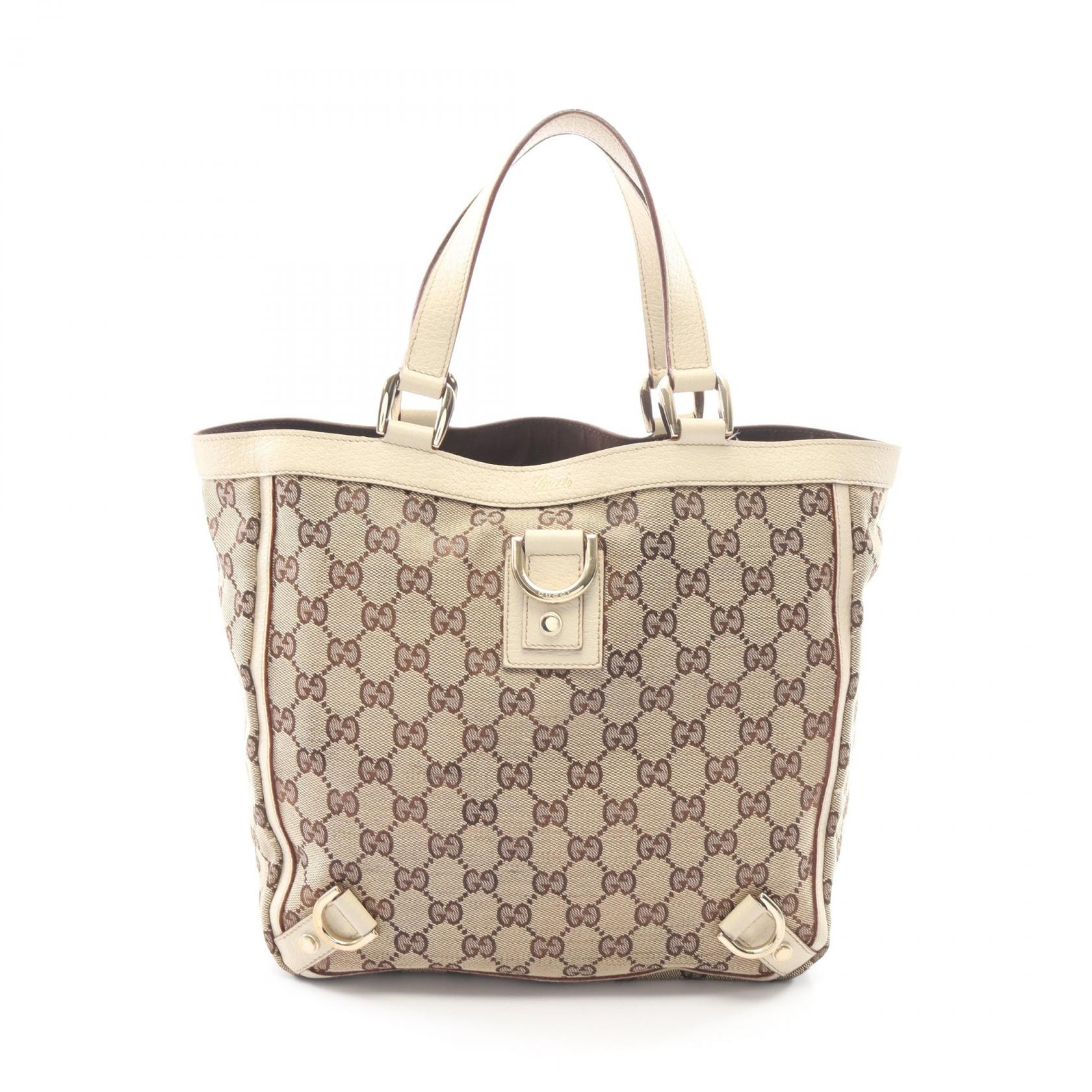 グッチ GUCCI アビー GGキャンバス トートバッグ バッグ キャンバス レザー レディース ベージュ系 / アイボリー系 130739 【中古】