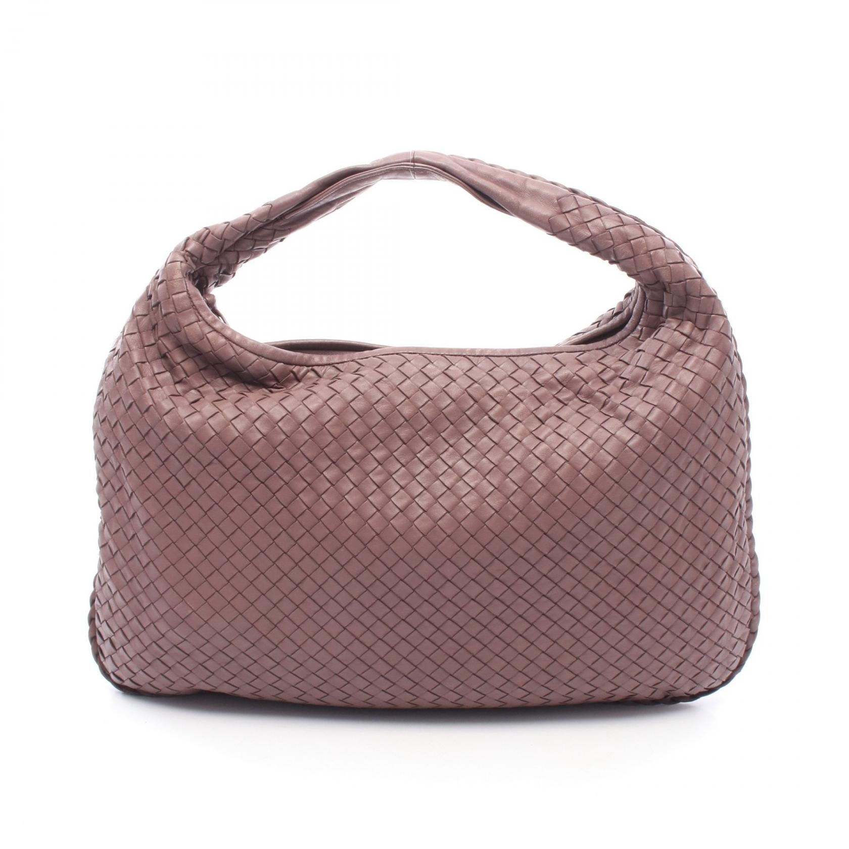 ボッテガヴェネタ BOTTEGA VENETA イントレチャート ショルダーバッグ バッグ レザー レディース パープル系 【中古】