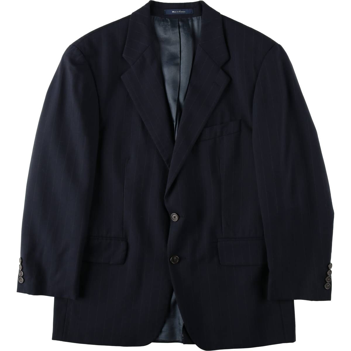 古着 ラルフローレン Ralph Lauren CHAPS チャップス ストライプ柄 ウールテーラードジャケット カナダ製 メンズL相当 ヴィンテージ/eaa643388