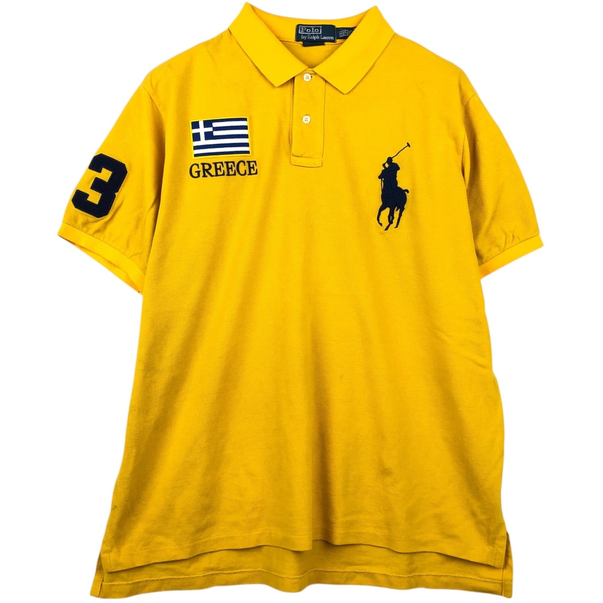 古着 ラルフローレン Ralph Lauren POLO by Ralph Lauren CUSTOM FIT 国旗柄 ビッグポニー 半袖 ポロシャツ メンズXXL相当/eaa474612