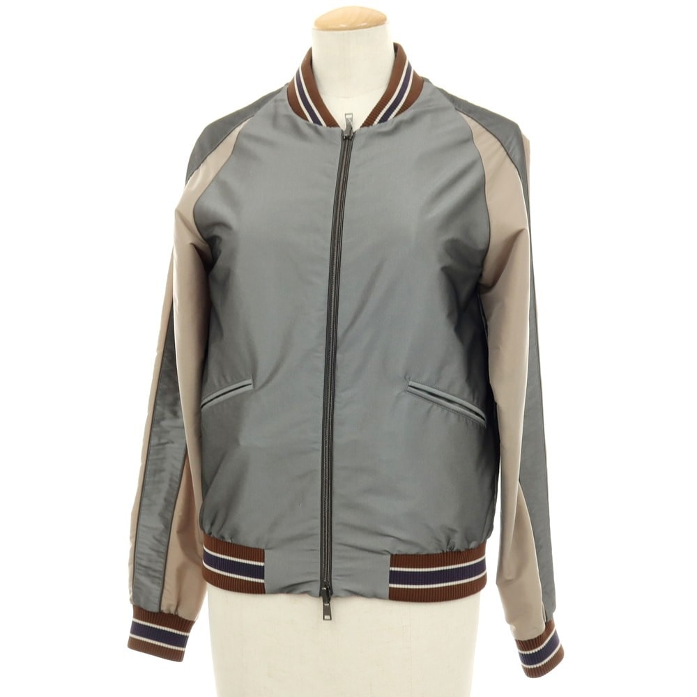 【中古】ヘルノ Herno × Pierre louis mascia リバーシブル ダブルジップ スカジャン グレーxベージュ【サイズ38】【レディース】