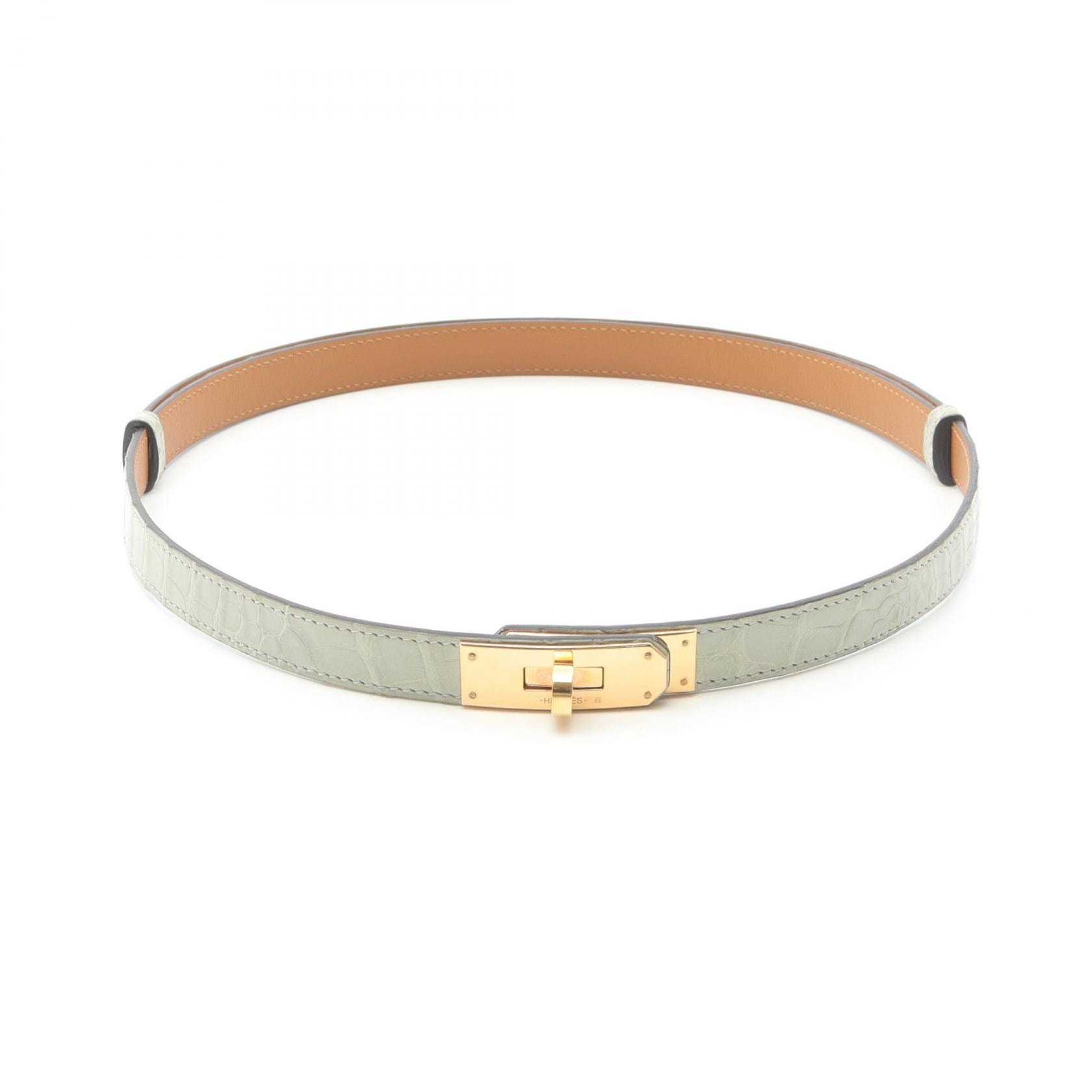 エルメス HERMES ケリーベルト ベルト 衣料品 アリゲーターマット アリゲーターマット B刻印(2023年製造) レディース グリーン系 【中古】