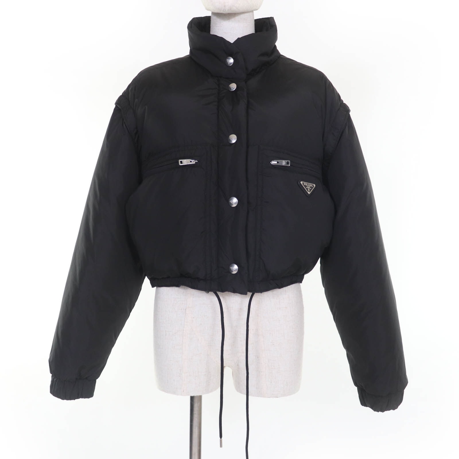 極美品 プラダ
 ダウンジャケット ブラック レディース 40 29Y132