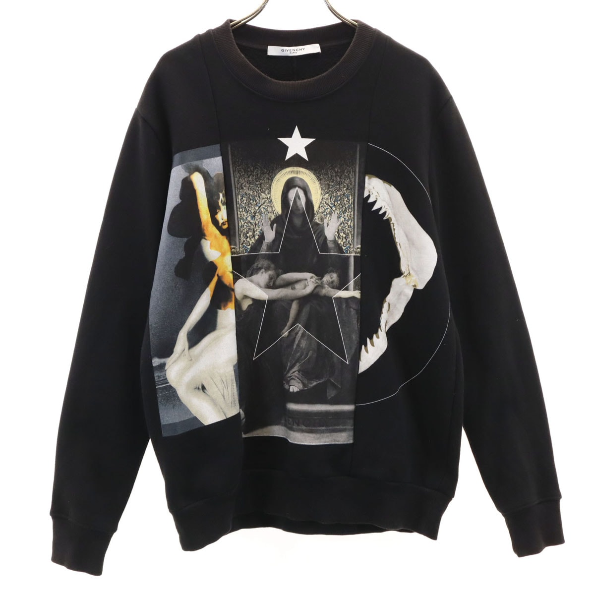 GIVENCHY ジバンシィ 15AW マリア 長袖 スウェット トレーナー ブラック 裏起毛