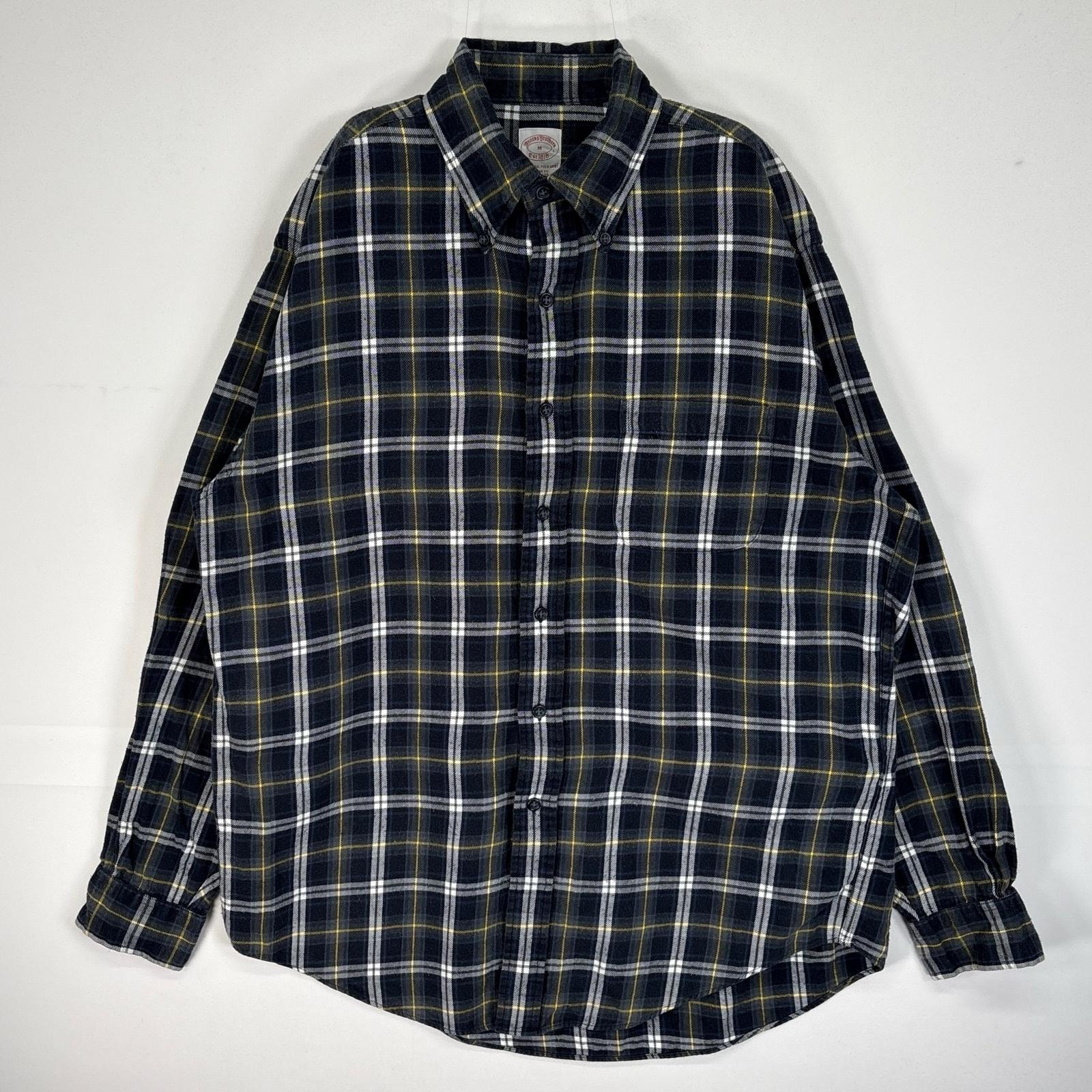 古着 ブルックスブラザーズ Brooks Brothers 長袖シャツ フランネル チェック 胸ポケ M ネイビー系 マルチカラー メンズ