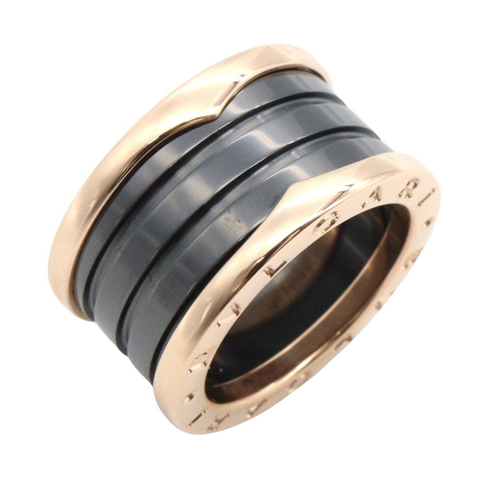 ブルガリ BVLGARI B-zero1 ビーゼロワン 4バンド リング リング・指輪 ジュエリー K18PG(ピンクゴールド) セラミック レディース ゴールド系 / ブラック系 345853 【中古】