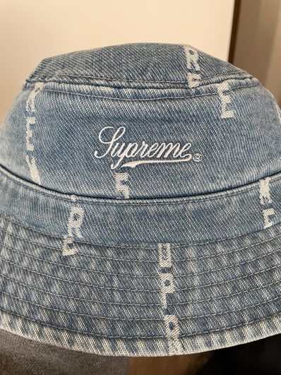 Supreme Jacquard Logos Denim Crusher "Blue"