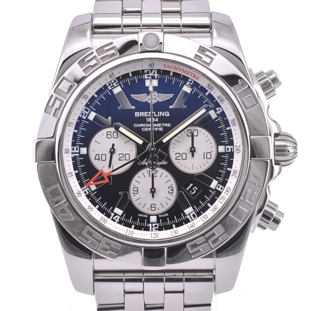 値下 ブライトリング BREITLING AB0410 クロノマット GMT クロノグラフ デイト 自動巻き メンズ 良品 K#142640