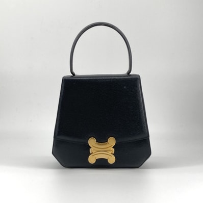 CELINE(セリーヌ) プラゾン レザー トリオンフ金具 ハンドバッグ ブラック