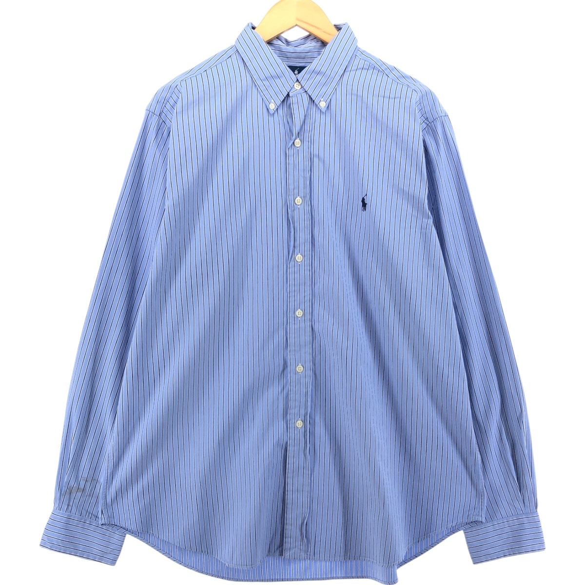 古着 ラルフローレン Ralph Lauren CLASSIC FIT クラシックフィット 長袖 ボタンダウンストライプシャツ メンズXL相当/eaa540746