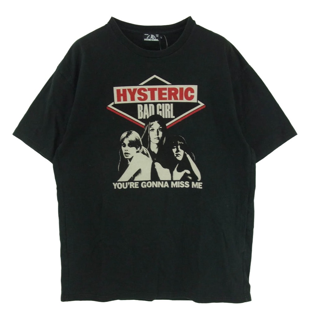 HYSTERIC GLAMOUR ヒステリックグラマー 02182CT18 BAD GIRL pt ポケ付 バッド ガール 半袖 Tシャツ ブラック系 L【中古】