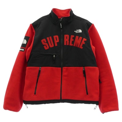 Supreme シュプリーム ジャケット 19SS NA119031 × THE NORTH FACE Arc Logo Denali Fleece Jacket ノース フェイス アーチロゴ デナリ フリース ジャケット ブラック系 レッド系 M【中古】