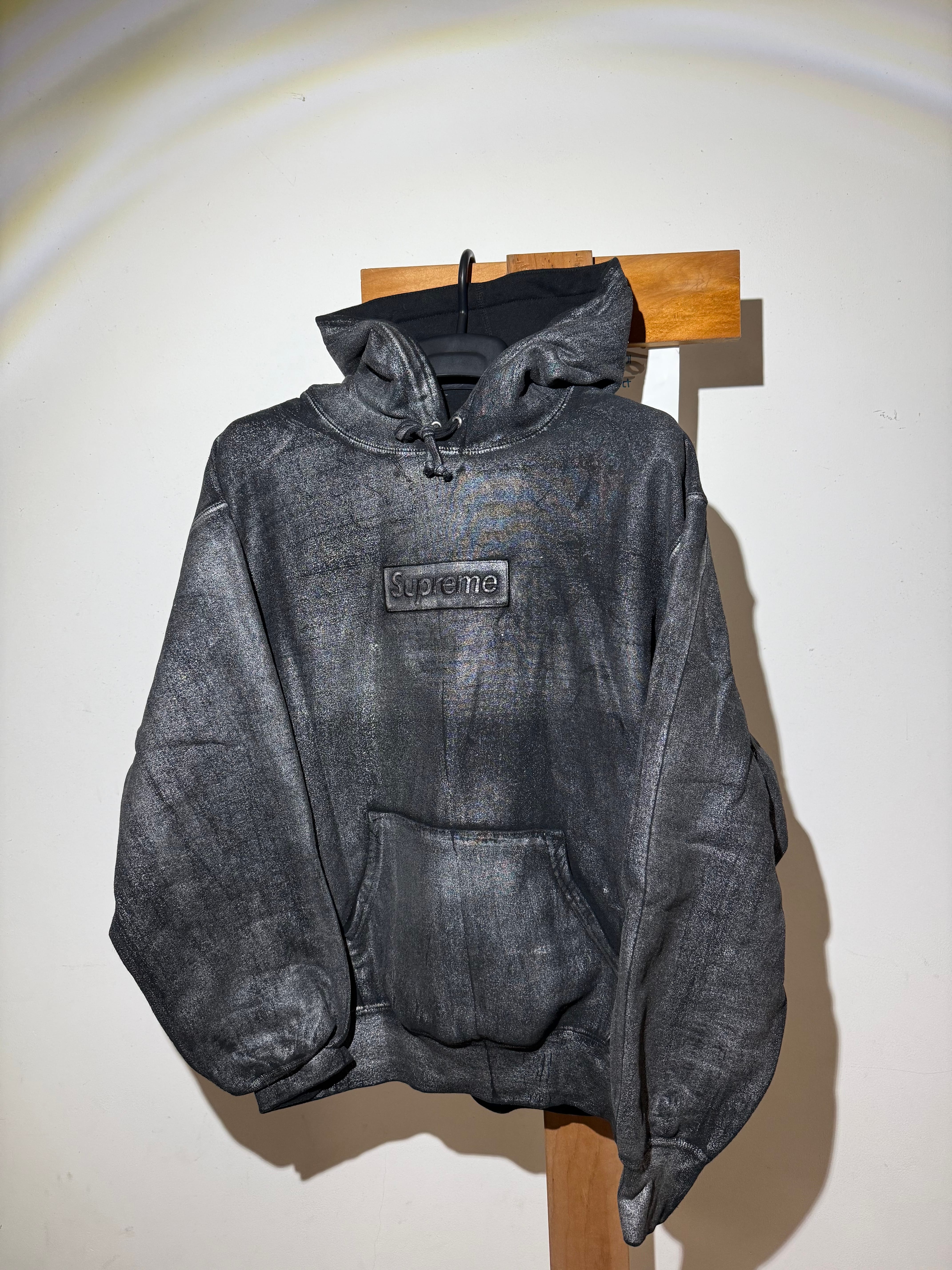 Supreme x MM6 Maison Margiela Foil Box Logo Hooded Sweatshirt "Black"