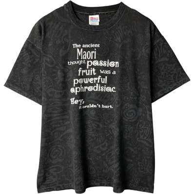 古着 ヘインズ Hanes HEAVYWEIGHT 総柄 メッセージプリントTシャツ メンズXL相当/eaa587027