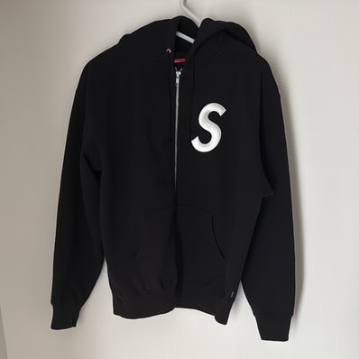 Supreme S Logo Zip Up Hooded Sweatshirt "Black" (FW24)