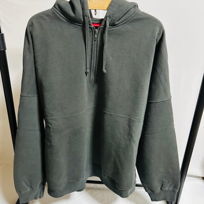 Supreme Wrapped Half Zip Hooded Sweatshirt "Washed Black"