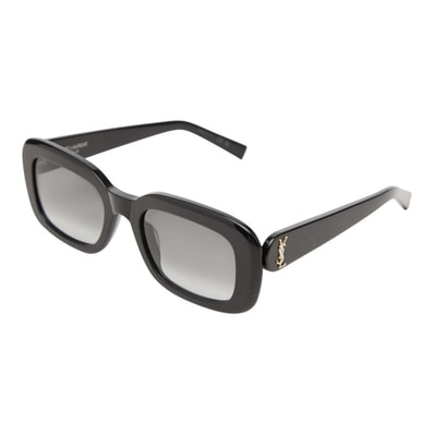 サンローラン YSLロゴ アジアンフィット サングラス アイウェア SLM130 ブラック プラスチック メンズ SAINT LAURENT 【中古】