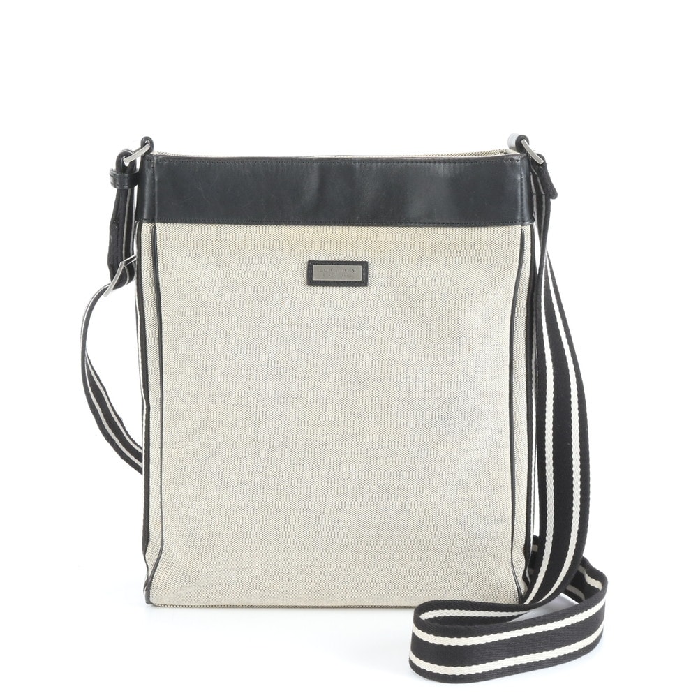 ■美品 バーバリー ショルダーバッグ レザー×キャンバス