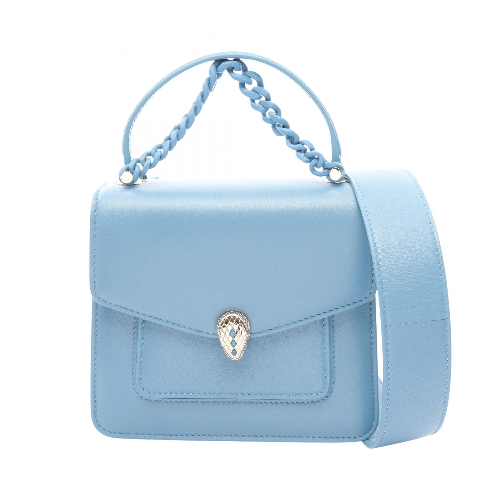 ブルガリ BVLGARI セルペンティ フォーエバー スモール 2WAY ハンドバッグ バッグ レザー レディース ブルー系 【中古】