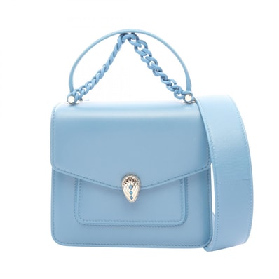 ブルガリ BVLGARI セルペンティ フォーエバー スモール 2WAY ハンドバッグ バッグ レザー レディース ブルー系 【中古】