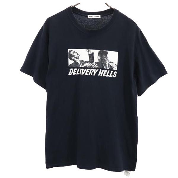 FLAGSTUFF フラグスタフ プリント 半袖 Tシャツ L ブラック系