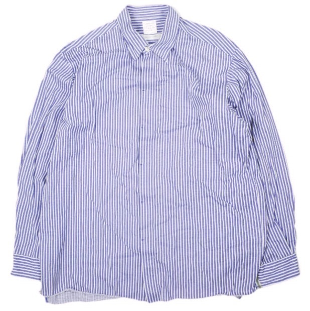 ADAM ET ROPE x GGG GOOD PEOPLE GOOD STITCHING GOOD PRODUCT アダムエロペ 23SS 別注 バランサー オーバーシルエット レギュラーカラーカットシャツ GMG03120 L NAVY 長袖 ストライプ