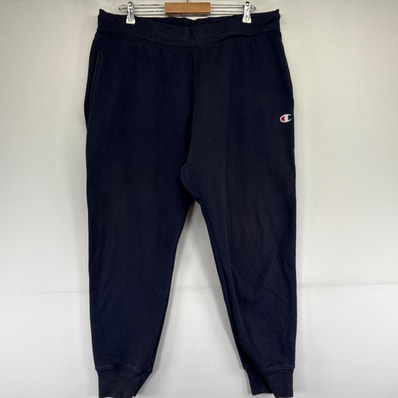 古着 チャンピオン Champion パンツ リバースウィーブ ワンポイントロゴ スウェット ジョガーパンツ 2XL ネイビー系 メンズ