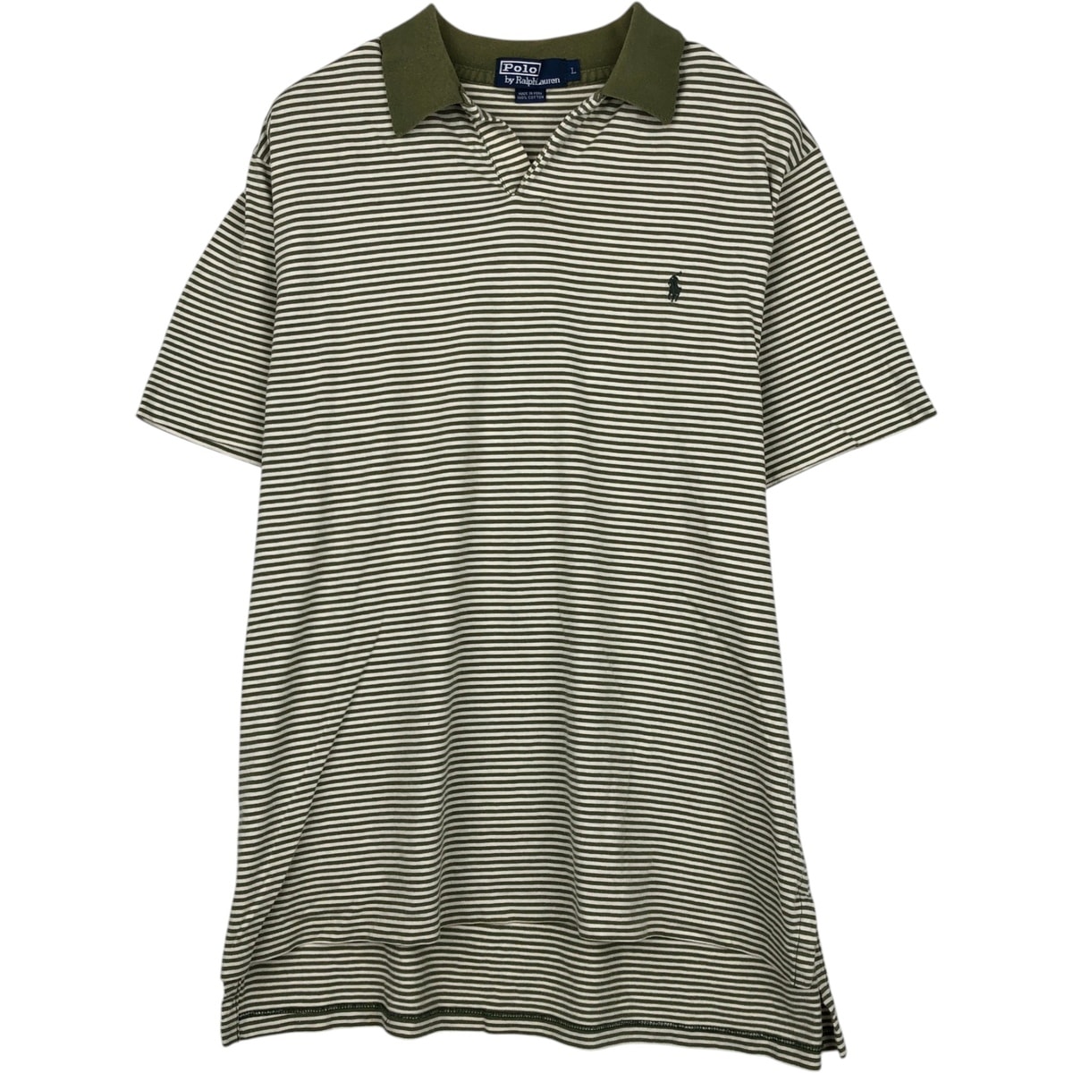 古着 ラルフローレン Ralph Lauren POLO by Ralph Lauren スキッパー 半袖 ボーダー ポロシャツ メンズL相当/eaa635146