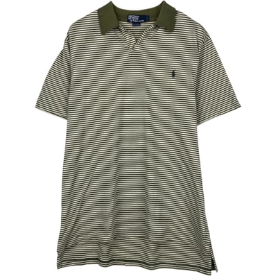 古着 ラルフローレン Ralph Lauren POLO by Ralph Lauren スキッパー 半袖 ボーダー ポロシャツ メンズL相当/eaa635146