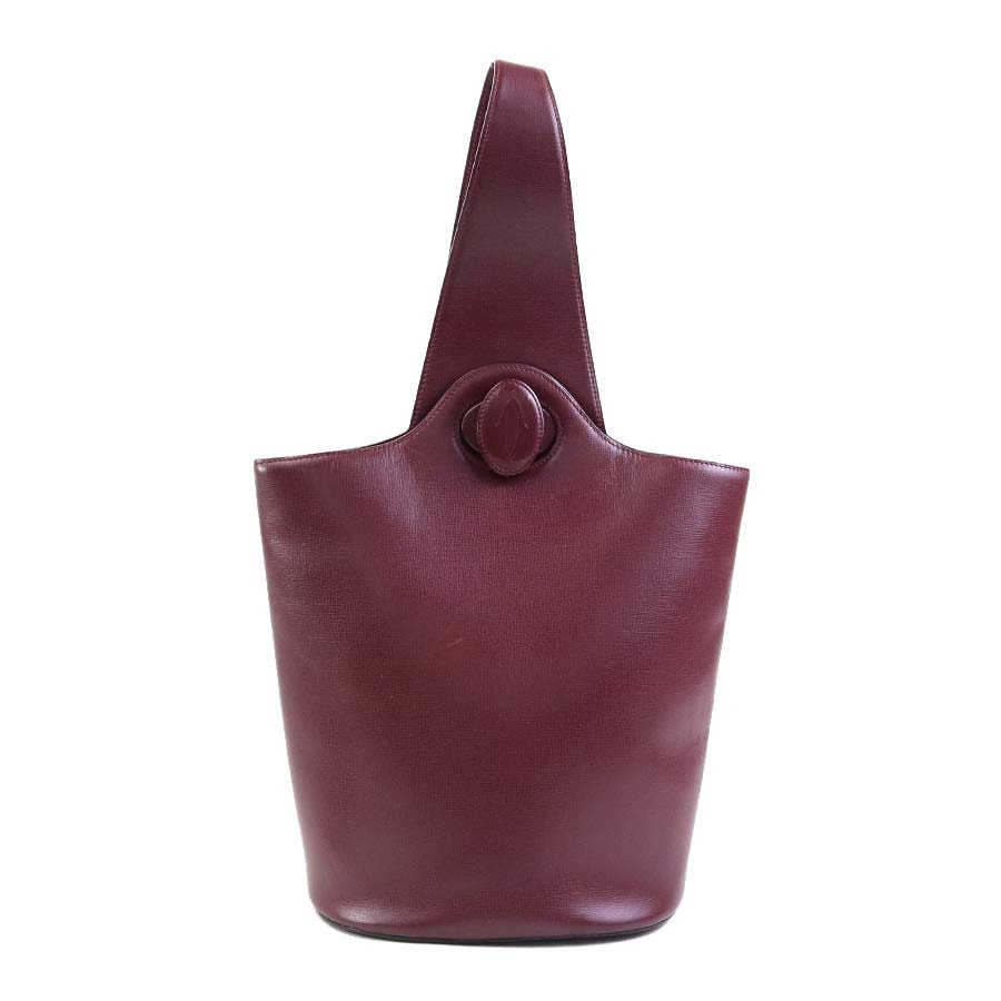 カルティエ CARTIER ショルダーバッグ レザー バーガンディ ゴールド レディース【中古】 e62222k