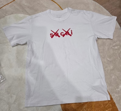 sacai KAWS Flock Print T-shrit "White"