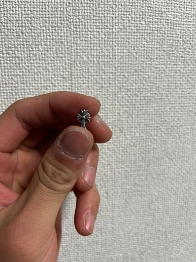 Chrome Hearts # 2 CH Cross Fat Stud Earrings "Silver"