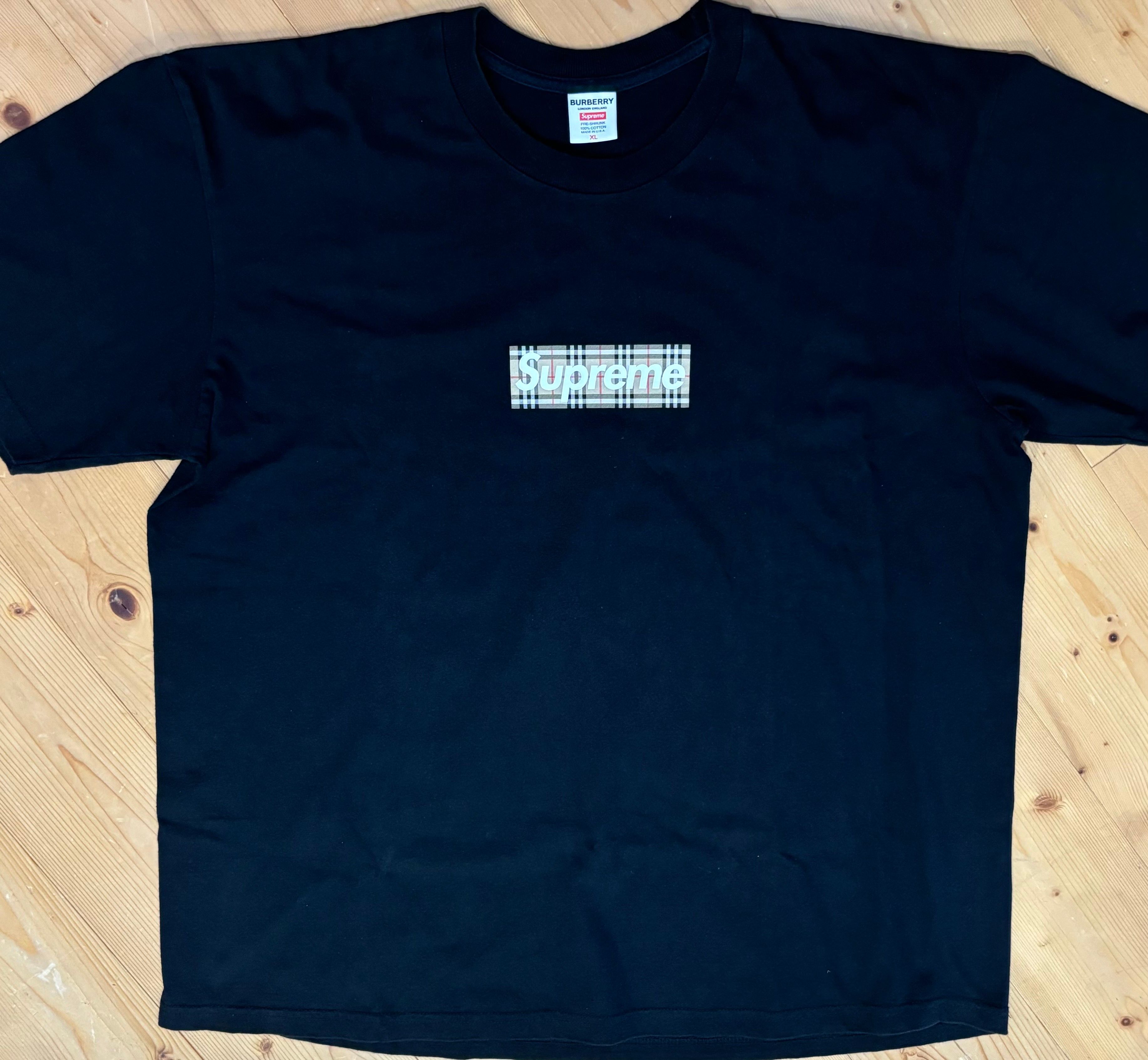 Supreme / Burberry Box Logo Tee "Black"